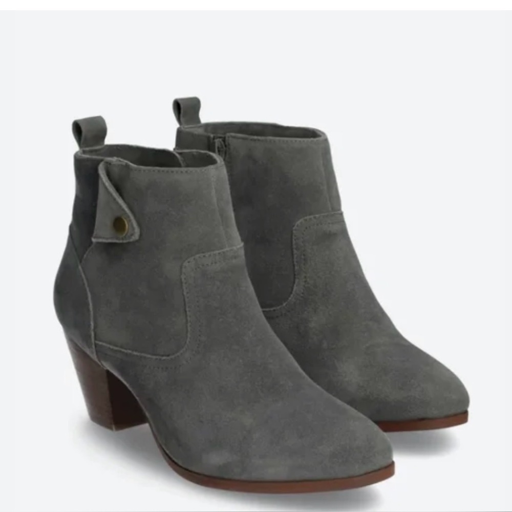 Diba Charcoal Suede Ankle Booties